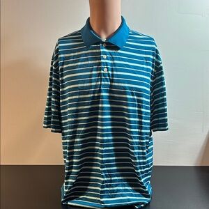 Walter Hagen Teal and White‎ Striped Polo Shirt